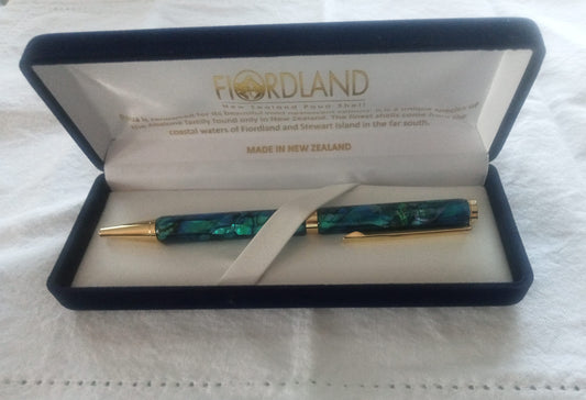 Slimline Paua Pen in presentation box