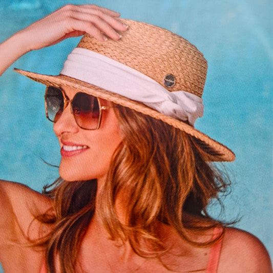 Panama Hat - soft white band