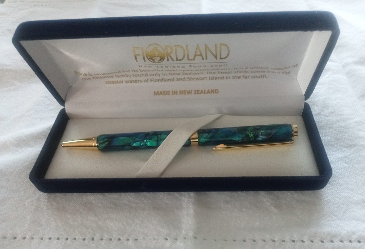 Slimline Paua Pen in presentation box